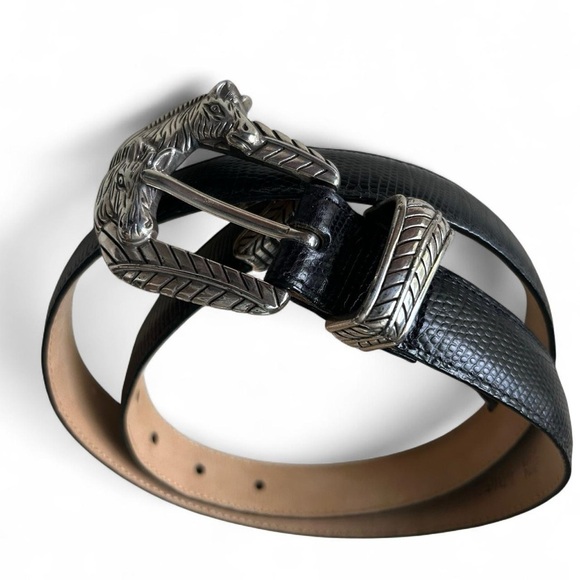 Vintage Brighton Black Belt w/ Zebra Buckle | Size M/L (32”) 🦓🖤 - Picture 4 of 8